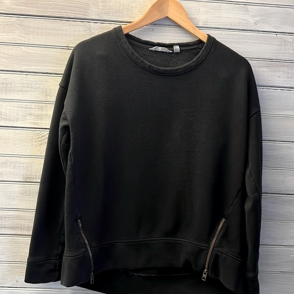 Athleta side zip crew neck sweater